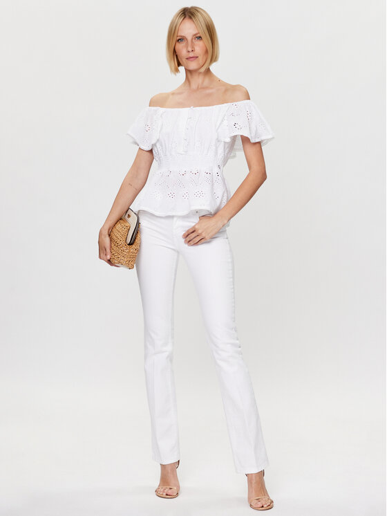 Guess Guess Bluzka Peggy W3GH89 WFG40 Biały Regular Fit
