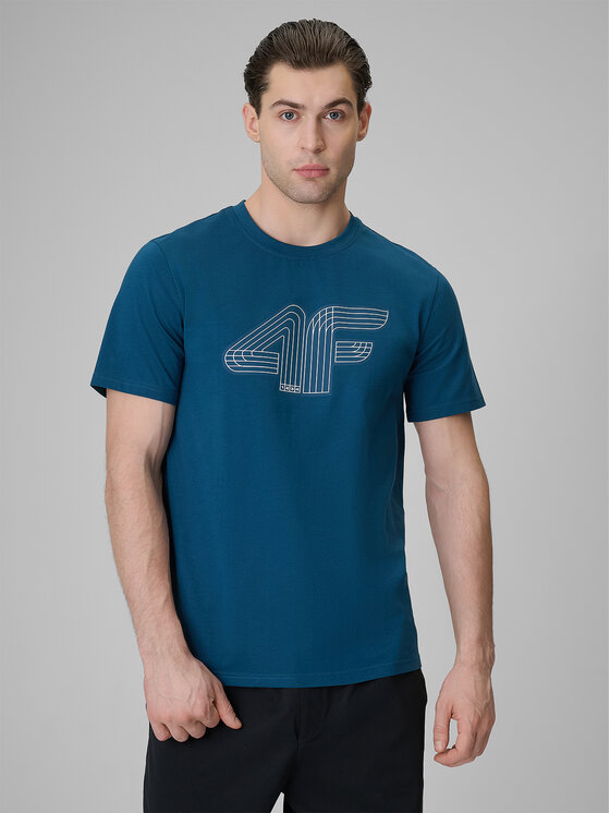 4F 4F T-Shirt COMMERCIAL 3 Turkusowy Regular Fit