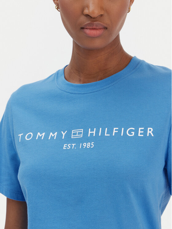 Tommy Hilfiger Tommy Hilfiger T-Shirt Logo WW0WW40276 Modrá Regular Fit