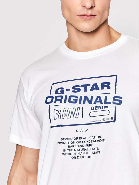 G-Star Raw G-Star Raw T-shirt Originals Logo D21181-336-110 Bijela Regular Fit