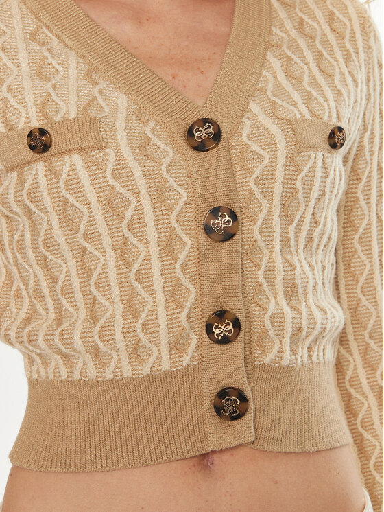 Guess Guess Kardigāns Tiffany W4BR0F Z3K40 Bēšs Regular Fit