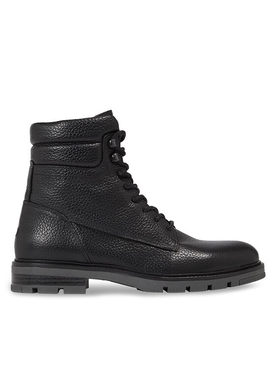 Tommy Hilfiger Outdoorová obuv Warm Padded Hilfiger Lth Boot FM0FM04802 Čierna