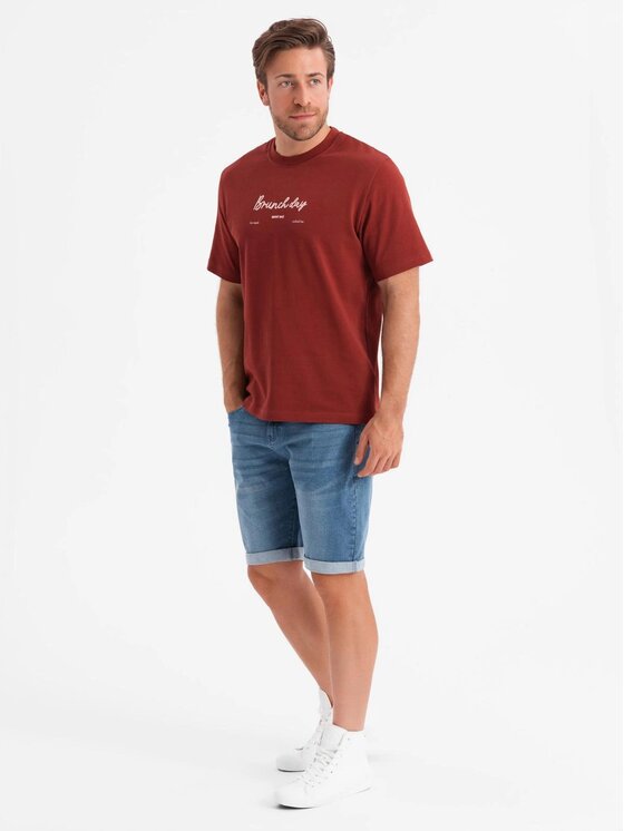 Ombre Ombre Szorty jeansowe OM-SRDS-0164 Niebieski Regular Fit