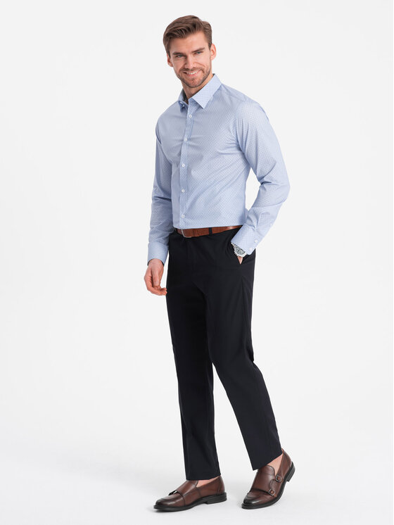 Ombre Ombre Košile OM-SHCS-0152 Modrá Regular Fit