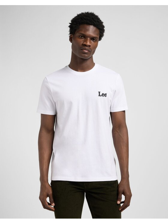 Lee Lee T-shirt SS SMALL LOGO TEE Bianco Regular Fit