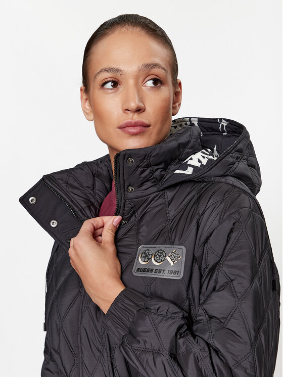 Guess Guess Ziemas mētelis V3BL02 WFS82 Melns Regular Fit