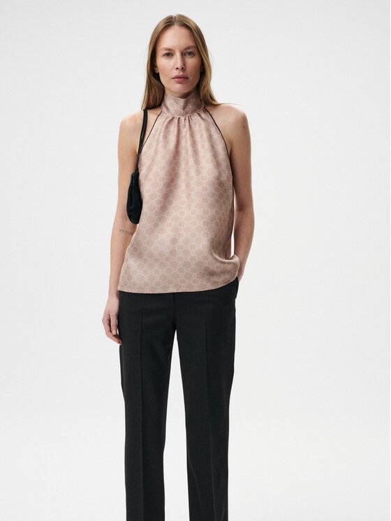 MARI PRETI MARI PRETI Top MONOGRAM M Béžová Regular Fit
