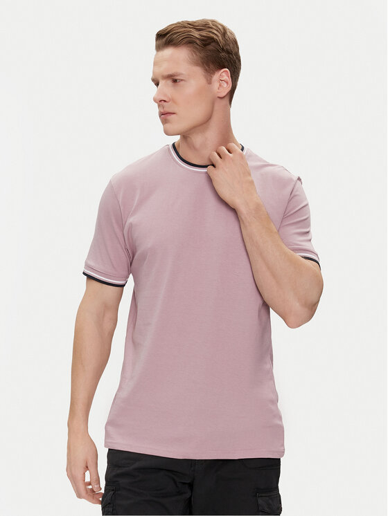 Brave Soul T-shirt MTS-149FEDERERF Rosa Straight Fit, taglia : S