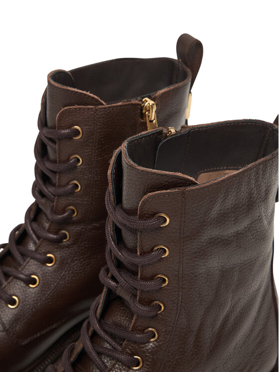 Tommy Hilfiger Tommy Hilfiger Turistická obuv Th Plaque Pebble Lace Boot Warm FW0FW08767 Hnědá