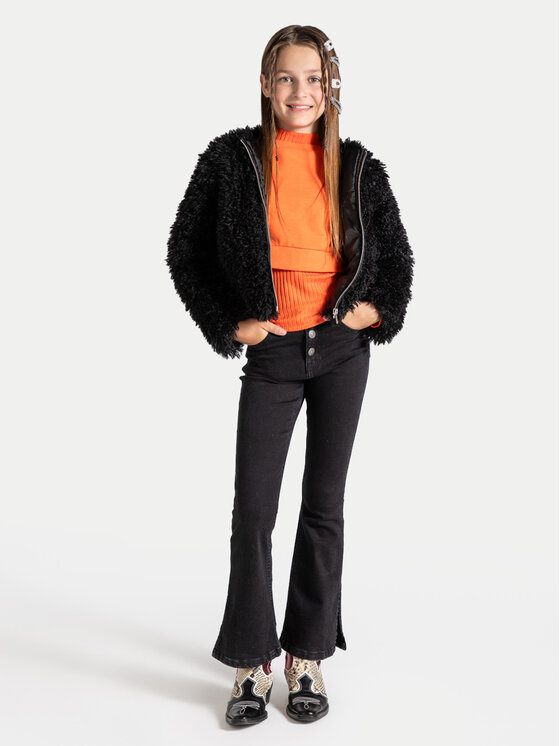 Coccodrillo Coccodrillo Pelzmantel ZC4153101RGJ Schwarz Regular Fit