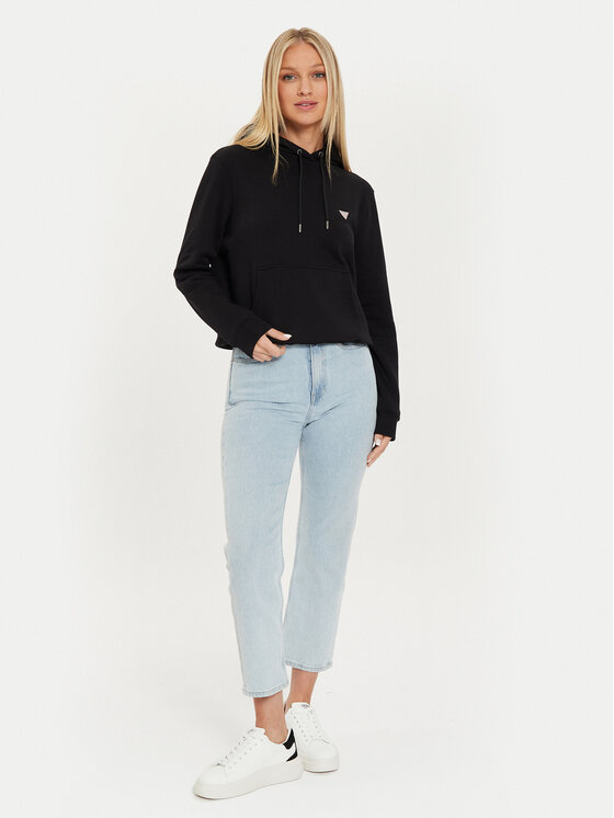 Guess Jeans Guess Jeans Džemperis ar kapuci W4YQ04 KC811 Melns Classic Fit