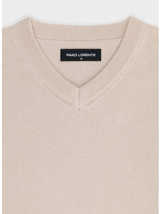 Pako Lorente Pako Lorente Sweter P26WN-2X-010 Beżowy Straight Fit
