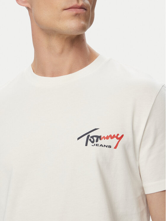 Tommy Jeans Tommy Jeans T-Shirt DM0DM22538 Weiß Slim Fit