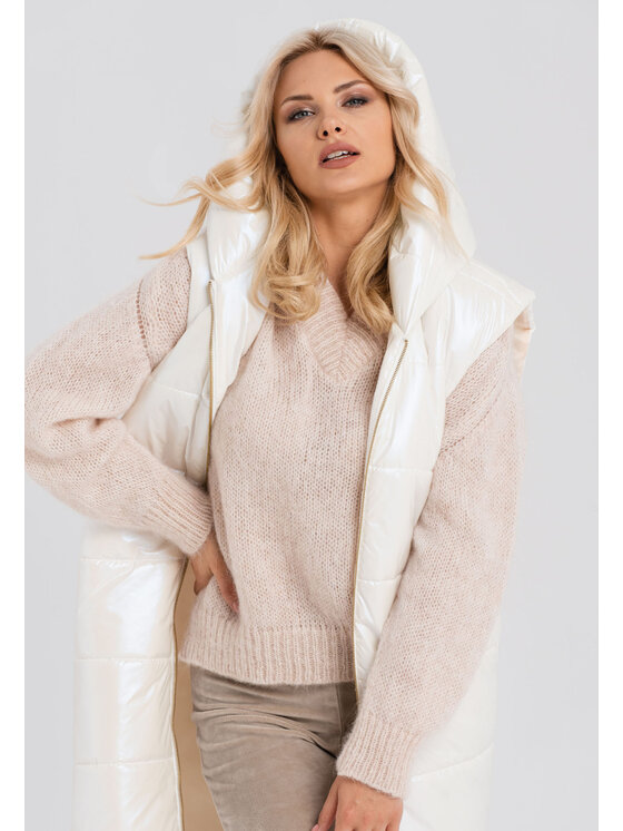Look Made With Love Look Made With Love Bezrękawnik Pearl Look 934 Biały Feminine Fit