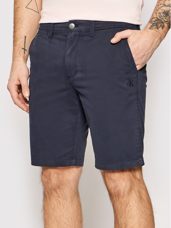 Calvin Klein Jeans Calvin Klein Jeans Medžiaginiai šortai J30J319061 Tamsiai mėlyna Slim Fit