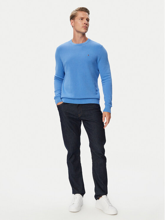 Tommy Hilfiger Tommy Hilfiger Sweter Essential MW0MW36347 Niebieski jasny Regular Fit