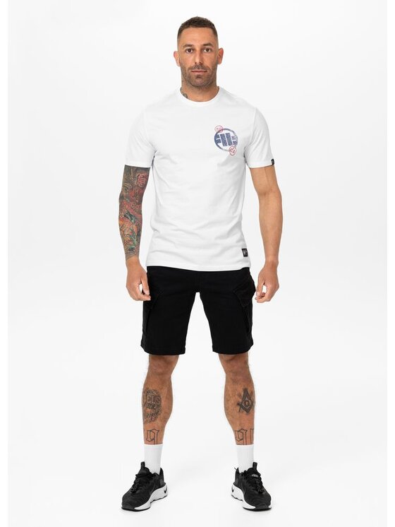PITBULL PITBULL T-Shirt Koszulka męska SD STAMP L Biały Regular Fit