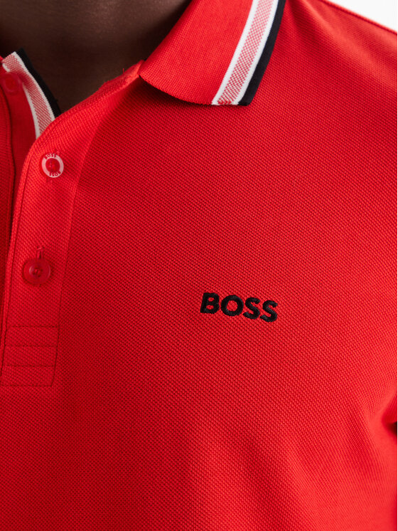 BOSS BOSS Тениска с яка и копчета Paddy 50469055 Червен Regular Fit