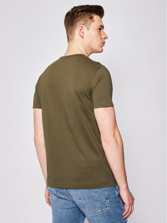 Boss Boss Marškinėliai Tee Curved 50412363 Žalia Regular Fit