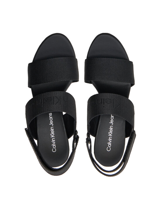 Calvin Klein Jeans Calvin Klein Jeans Sandały Wedge Sandal Webbing In Mr YW0YW01360 Czarny