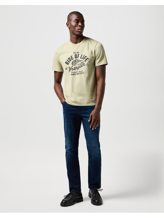 Wrangler Wrangler T-Shirt AMERICANA TEE 112362789 Zielony Regular Fit