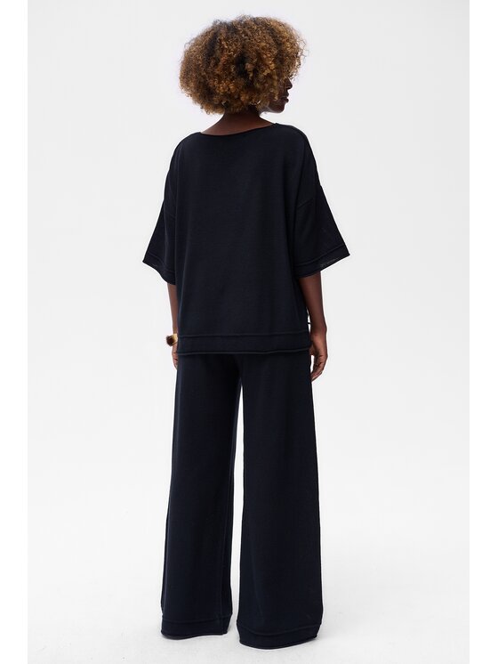 blue shadow blue shadow Sweter Klai Czarny Regular Fit