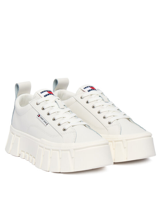 Tommy Jeans Tommy Jeans Sneakersy Tjw Vulc Flatform Leather EN0EN03008 Biela