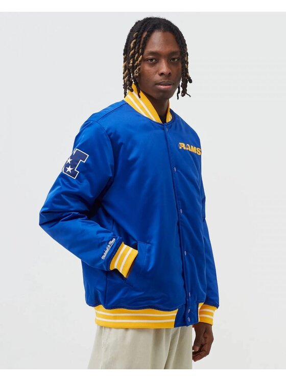 Mitchell & Ness Mitchell & Ness Bundy bomber HEAVYWEIGHT SATIN JACKET LOS ANGELES RAMS Modrá Regular Fit