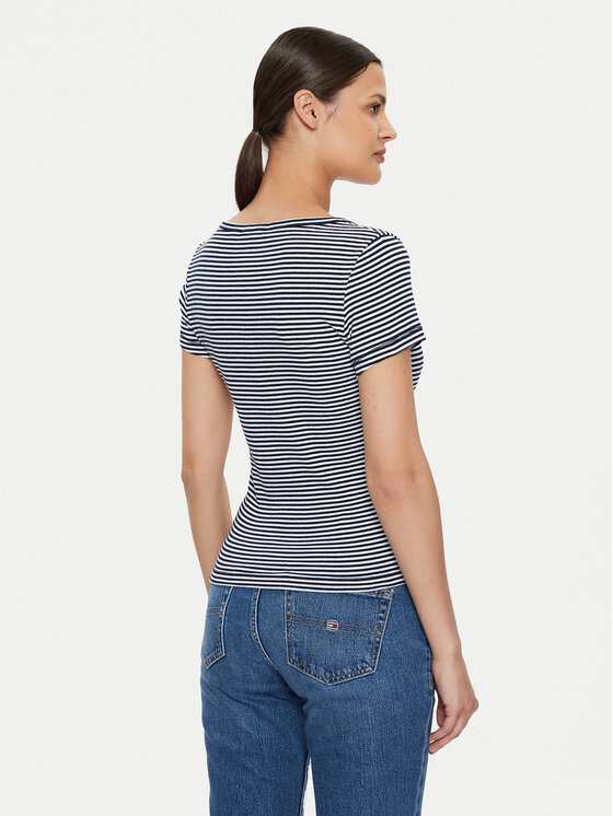 Tommy Jeans Tommy Jeans Tričko Henley DW0DW18429 Tmavomodrá Slim Fit