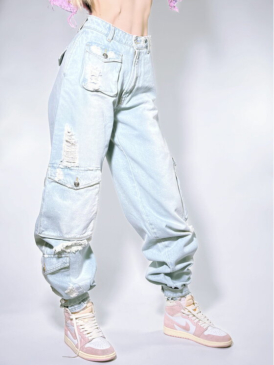 MissDenim MissDenim Jeansy Baggy Niebieski Boyfriend Fit