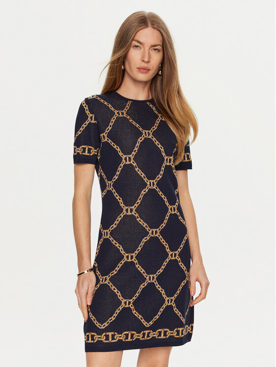 TWINSET TWINSET Kötött ruha 241TP3523 Sötétkék Regular Fit
