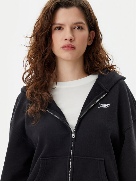 Tommy Jeans Tommy Jeans Μπλούζα Script Logo DW0DW20303 Μαύρο Boxy Fit