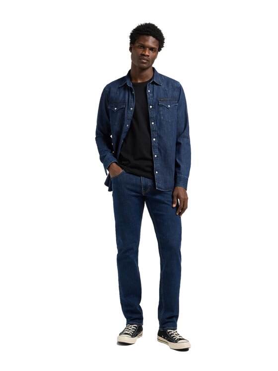 Lee Lee Jeansy 112370642 Granatowy Regular Fit