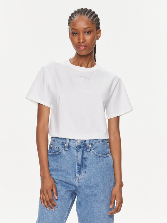 Calvin Klein Calvin Klein T-särk Micro Logo K20K206629 Valge Regular Fit