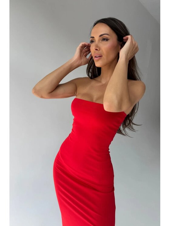 Chiara Wear Chiara Wear Sukienka letnia Sukienka maxi ROSE Czerwony Slim Fit