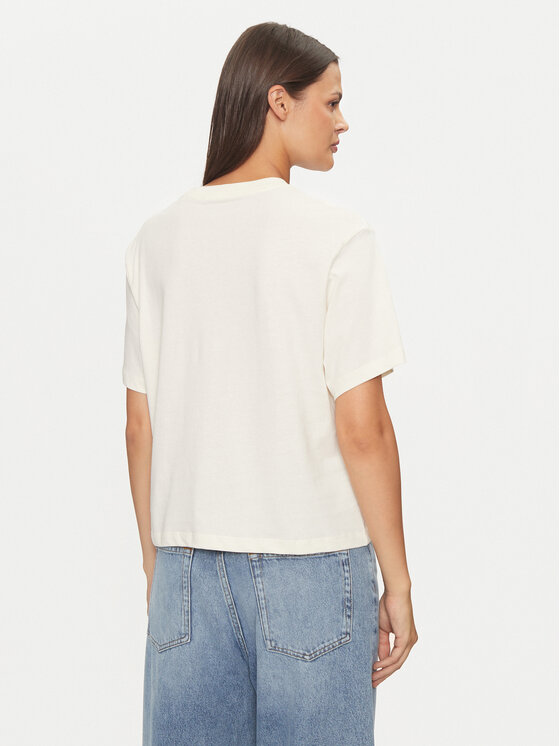 Guess Jeans Guess Jeans Tričko W4BI54 K8HM0 Écru Boxy Fit