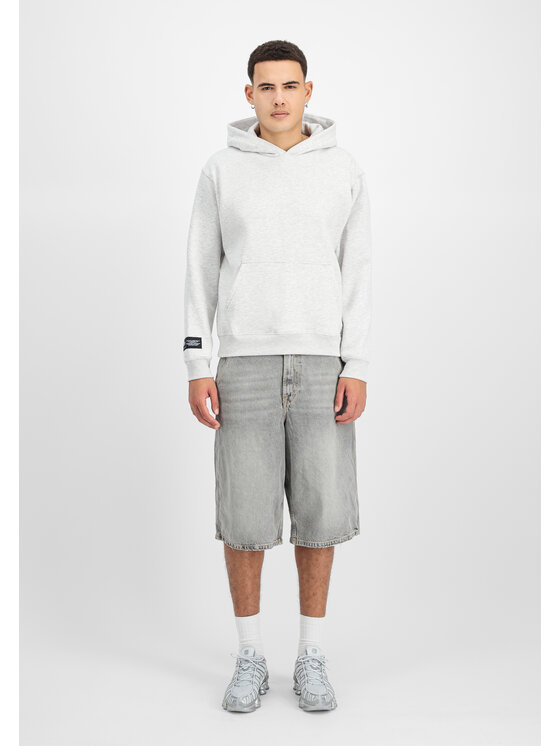 Alpha Industries Alpha Industries Bluza Label Backprint Hoodie Szary Regular Fit