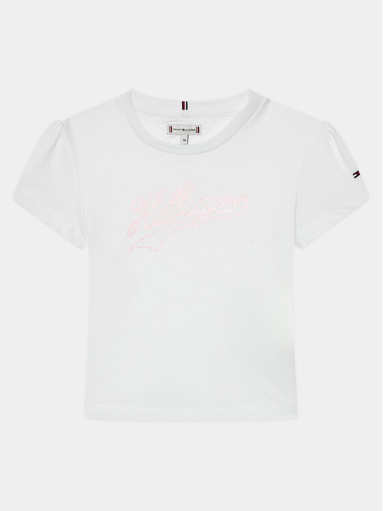 Tommy Hilfiger Tričko Hilfiger Script Tee S/S KG0KG07714 Biela Regular Fit