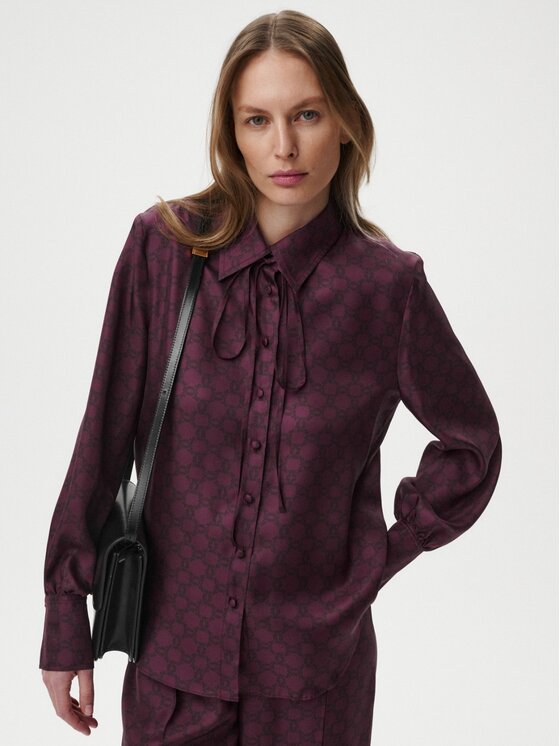 MARI PRETI MARI PRETI Blusa MONOGRAM M Bordeaux Regular Fit