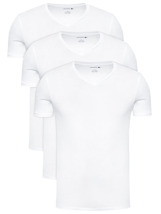 Lacoste Lacoste Σετ 3 T-Shirts TH3374 Λευκό Slim Fit