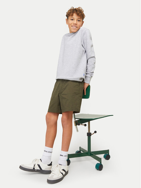 Jack & Jones Junior Jack & Jones Junior Bavlnené šortky Jaiden 12275013 Zelená Loose Fit