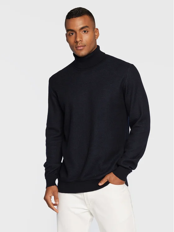 Pierre Cardin Rollkragenpullover C5 50253/000/5016 Dunkelblau Regular Fit