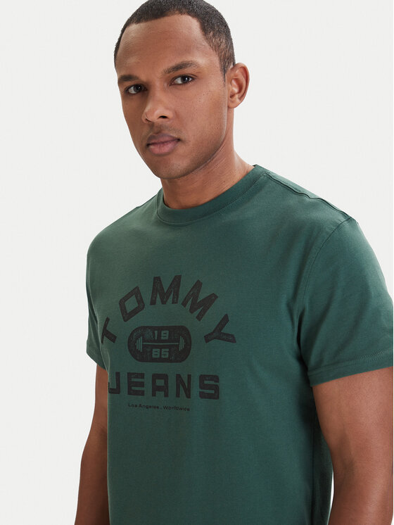 Tommy Jeans Tommy Jeans Majica DM0DM22551 Zelena Regular Fit