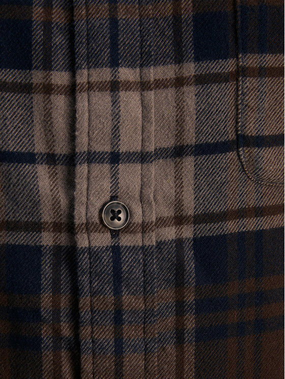 Camicia Classic Check 12209098 Marrone Slim Fit