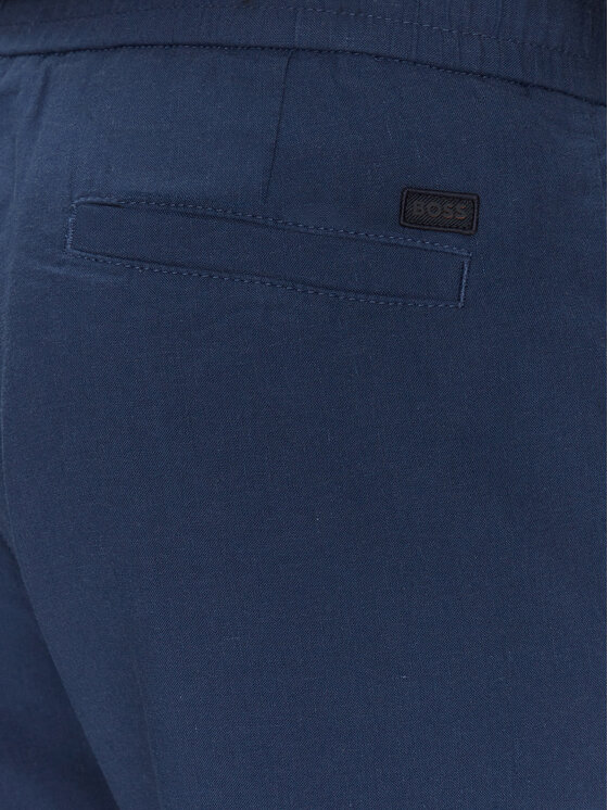 BOSS BOSS Hlače iz tkanine Sanderson-L 50536881 Modra Regular Fit