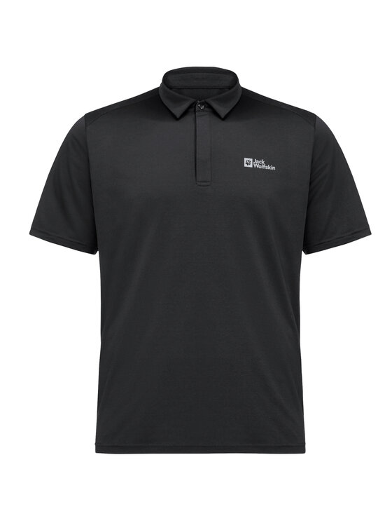 Jack Wolfskin Jack Wolfskin Polo Jack Wolfskin Delfami Polo Shirt Czarny Regular Fit