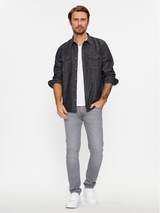 Lee Lee Jeansy 112342248 Szary Slim Fit