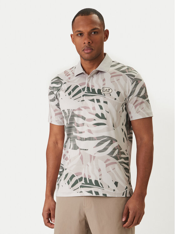 EA7 Emporio Armani EA7 Emporio Armani Тениска с яка и копчета 7M001286 AF22175 F8040 Екрю Regular Fit