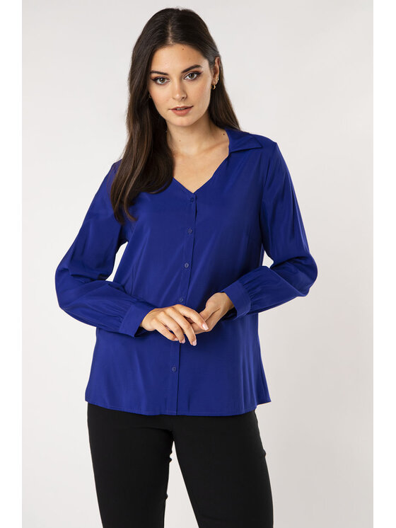 QUIOSQUE QUIOSQUE Halenka ELA SHIRT Modrá Regular Fit