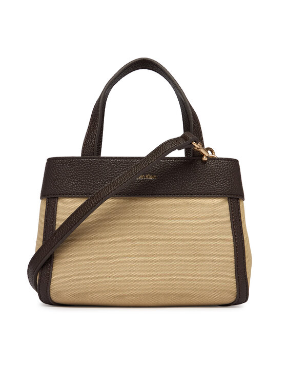 Calvin Klein Calvin Klein Torebka Ck Canvas Mini Tote Crossbody LV04F3504G Brązowy